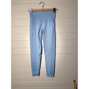 Gymshark Vital Seamless High Waisted Leggings Blue Marl Small Athleisure Fitness